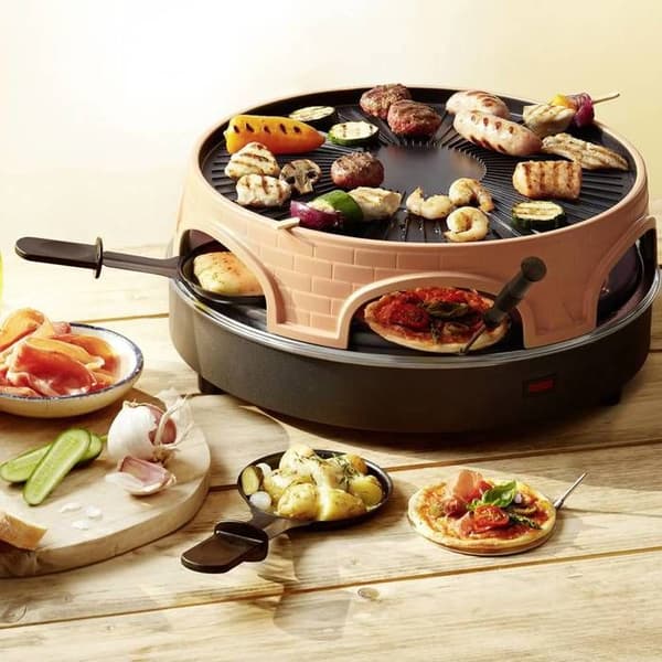 Pizza-grillapparat - Pizzarette - Mini Pizza - 1200 Watt - Variabel temperatur - 6 personer