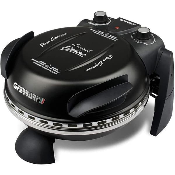 Delizia G3Ferrari Svart pizzaugn - 1200W - Temperatur upp till 390°C - Eldfast sten - Timer