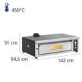 Miniatyrbild 9 av 9: Royal Catering - Elektrisk pizzaugn - 6 x 33 cm - 1 kammare - 6600 W - 400 V - Chamottesten