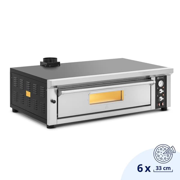 Royal Catering - Elektrisk pizzaugn - 6 x 33 cm - 1 kammare - 6600 W - 400 V - Chamottesten