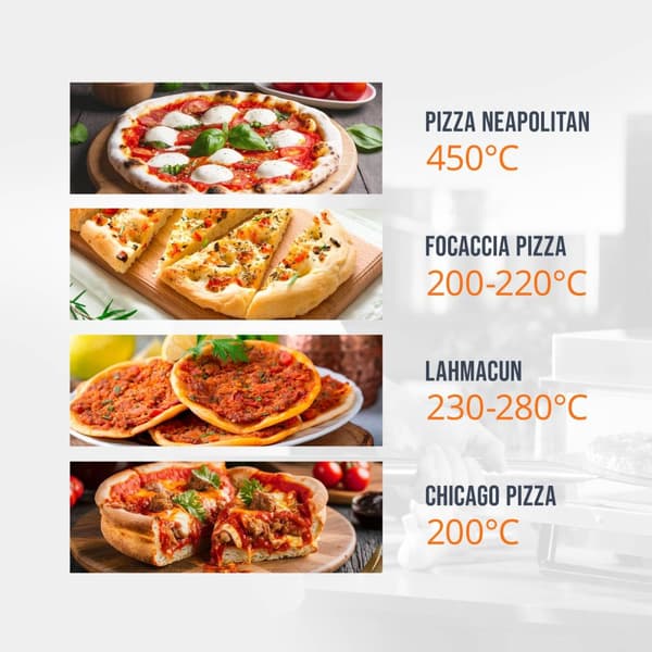 Royal Catering - Elektrisk pizzaugn - 6+6 x 33 cm - 2 kammare - 13 200 W - 400 V - Chamottesten