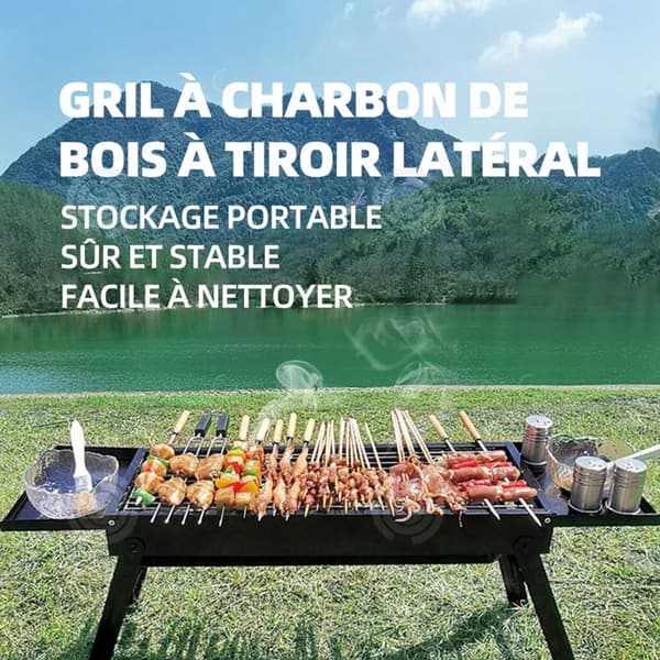 INN Kolgrill 60x22,5x32cm kolgrill bärbar kolgrill bordsgrill kolgrill