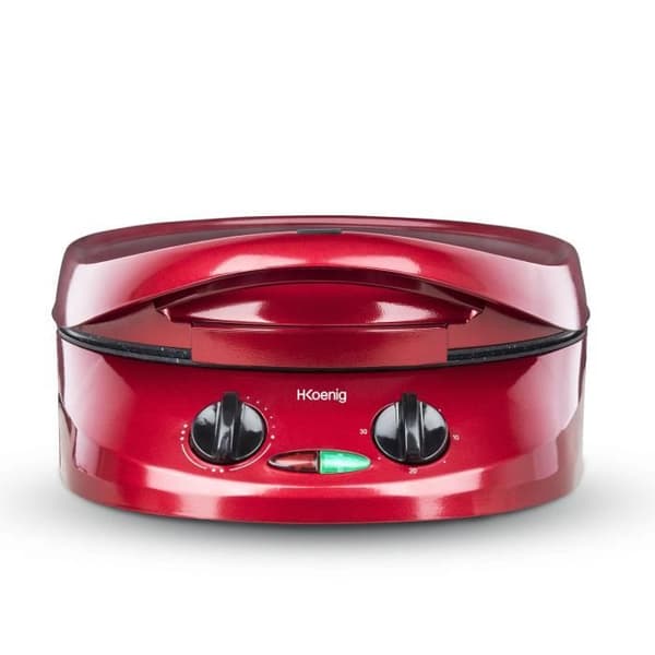 Express pajabak HKOENIG - TRT180 - Pizzaugn - Multifunktionsmultikokare - Temperatur upp till 210°C - Röd - 1800W