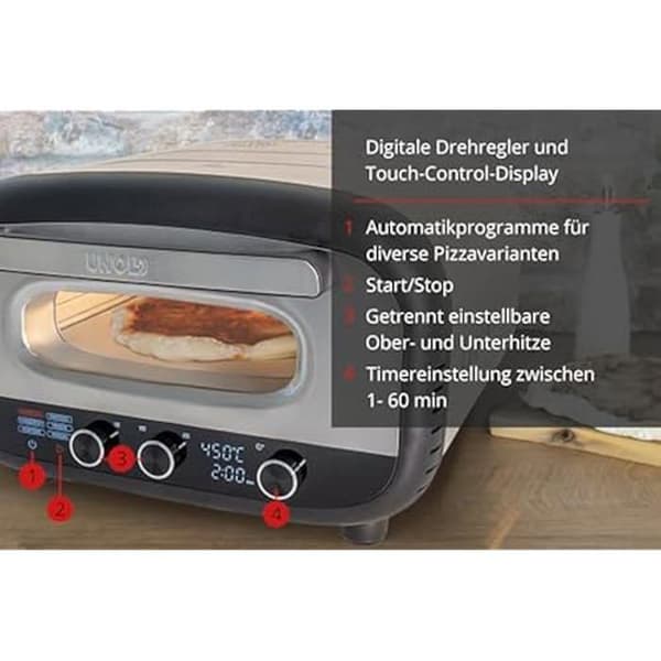 Pizzaugn - UNOLD - 68806 - 1700 W - Rostfritt Stål - 450 °C