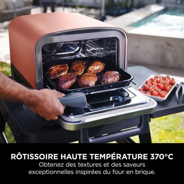 NINJA Pizzaugn - Woodfire OO101EU - 8 tillagningsprogram - Upp till 370°C - 2400W