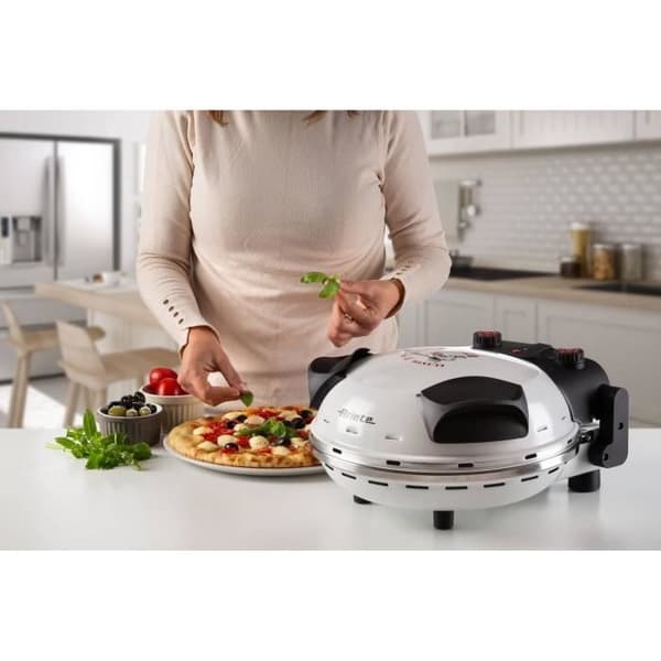 ARIETE Electric Pizza Ugn - 918 - Vit - Eldfast sten - 1200W - Diameter 33cm - Max temperatur 400°C