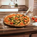 Miniatyrbild 2 av 4: Rund tårta pizzaskyffel Ø 30,5 cm metall med trähandtag 79 cm lång Köksbricka