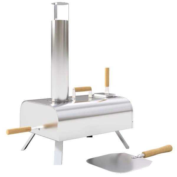 Ulkoilmapizza-uuni, 79x36x75 cm, hopea Ulkoilmapizza-uuni, 79x36x75 cm, hopea