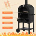 Miniatyrbild 5 av 9: Utomhus Pizzaugn, 2-I-1 med hjul, 63x54x161 cm, Svart