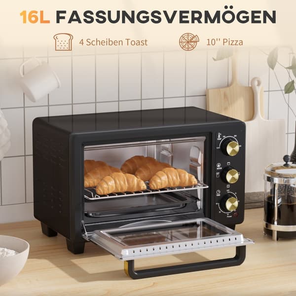Miniugn, 16 L 1400W, 44x32x28.1 cm, Svart