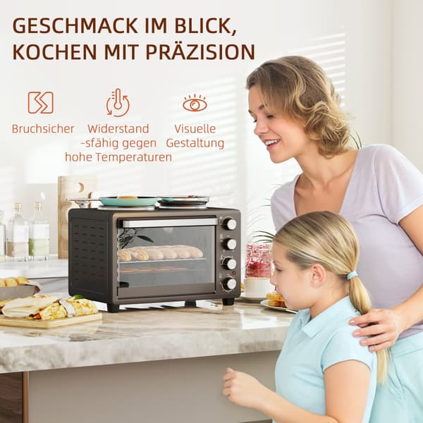 Mini Ovn, 28 L 2600W, 48,6x36,3x33 cm, Sort