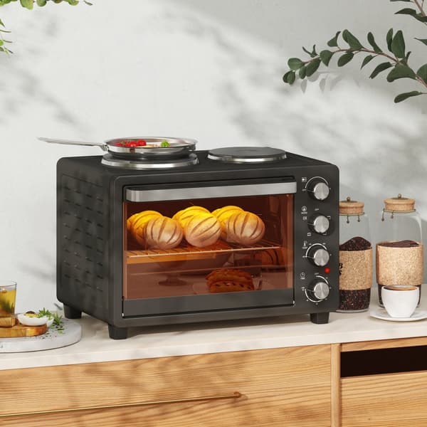 Mini Ovn, 28 L 2600W, 48,6x36,3x33 cm, Sort