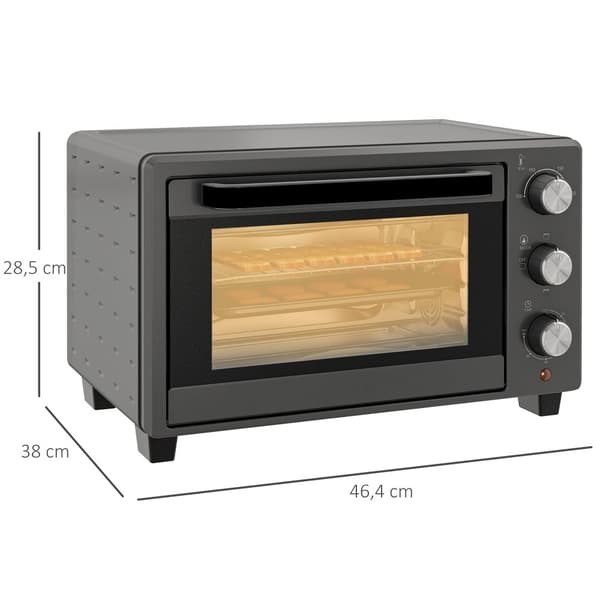 Mini Ovn, 21L 1400W 60 Min. Timer, 46.4L x 38B x 28.5H cm, Grå