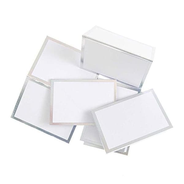 6 placeringskort i silver