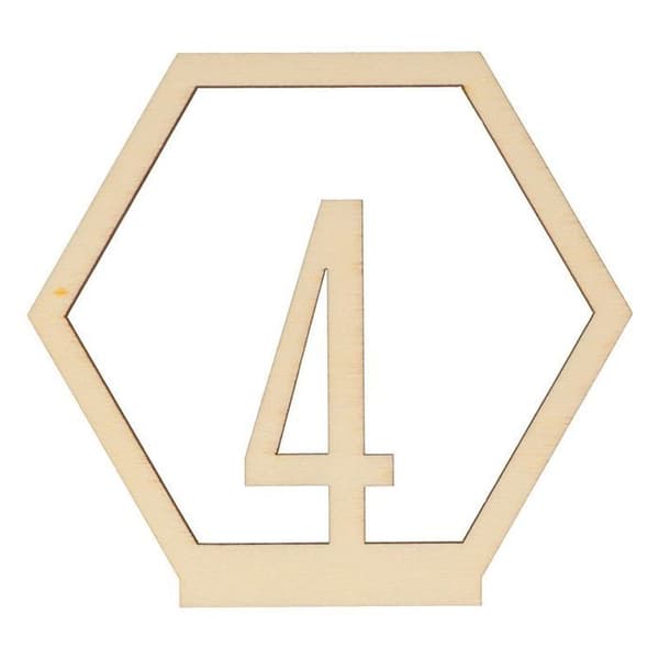 Träbordsnummer - ARTEMIO - 1 till 15 - 10,5 cm - 15 stycken - Naturligt trä