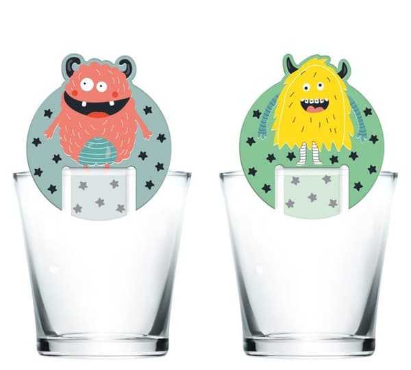 Marque-place - porte-namn Folat - 68312 - Marker i glas Monster Bash - 6 delar, Multikolor
