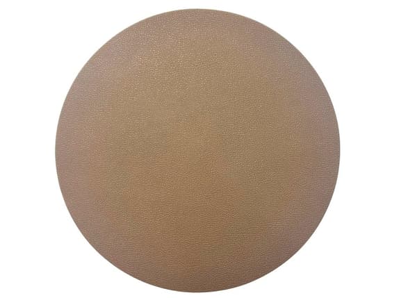 Underlägg Runt Läderlook Brun/Svart 4-pack