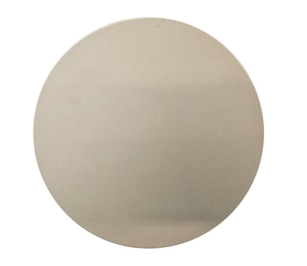 Underlägg Runt Läderlook Vitt/Svart 38 cm 4-pack