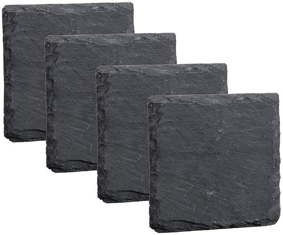 Homiu skifferunderlägg eller bordsunderlägg Svart servis 4-pack