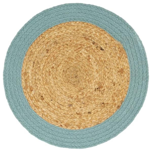 vidaXL dækkeservietter 6 stk. 38 cm jute og bomuld natur og grøn