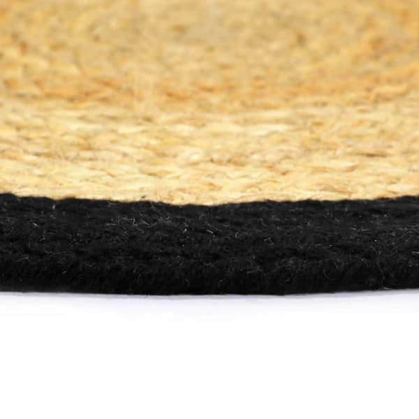 vidaXL dækkeservietter 6 stk. 38 cm jute og bomuld natur og sort