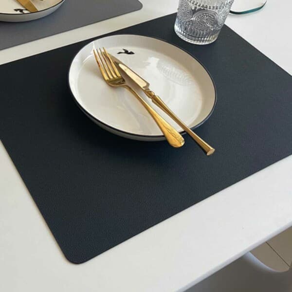 4-pakkauspöytätabletti keinotekoisessa nahka suorakaiteen muotoisessa mustassa 43x30cm