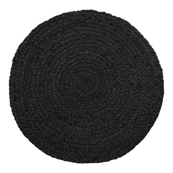 4 st mörkgrå flätade bordstabletter i jute Ø38 cm