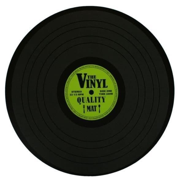 Set med duk - EUROWEB - Retro vinylskivor - 39 cm - Tvättbar - 4 delar