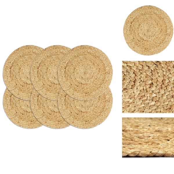 Bordstabletter - Living Bordstabletter 6 st naturlig 38 cm rund jute