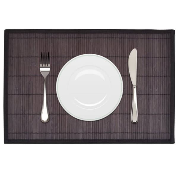 6 Bordstabletter i bambu 30 x 45 cm mörkbrun - Bordstablett - Bordstabletter - Home & Living