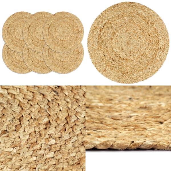 Bordstabletter 6 st naturlig 38 cm rund jute - Bordstablett - Bordstabletter - Home & Living