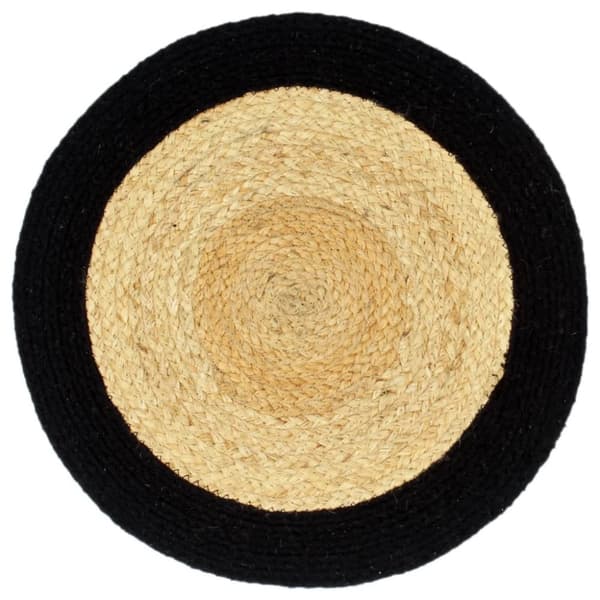 Bordstabletter 6 st naturlig och svart 38 cm jute och bomull