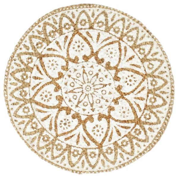 Bordstabletter 4 st vit 38 cm rund jute