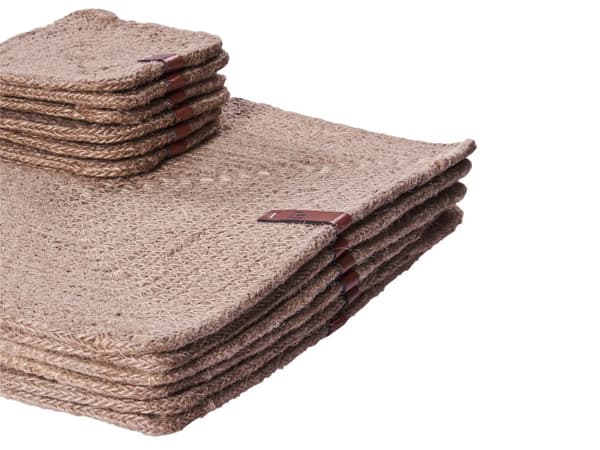 Sett med 12 Bordbrikker Dekkbrikker Naturlig Jute 30 x 40/10 x 10 cm Håndlaget Hjemmeinnredning Spisestue Boho