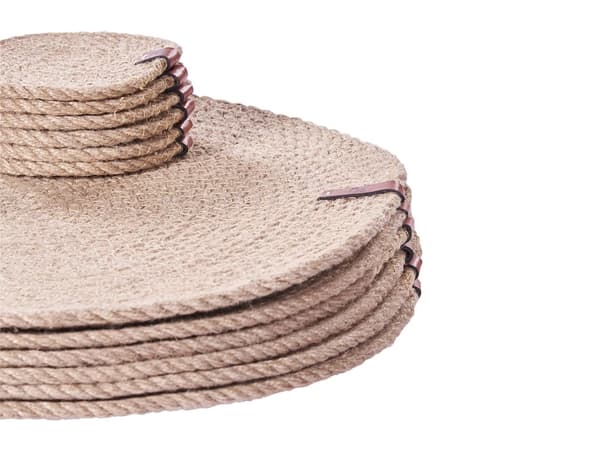 Sett med 12 Bordskånere og Underlag i Naturlig Jute 35/10 cm Håndlaget Boho Style Home Dekor Spisestue Kjøkken