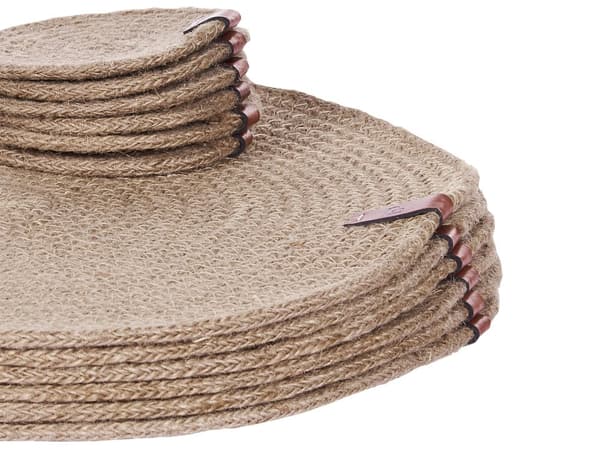 Sett med 12 Bordbrikker Dekkbrikker Naturlig Jute 35/10 cm Håndlaget Hjemmeinnredning Spisestue Boho