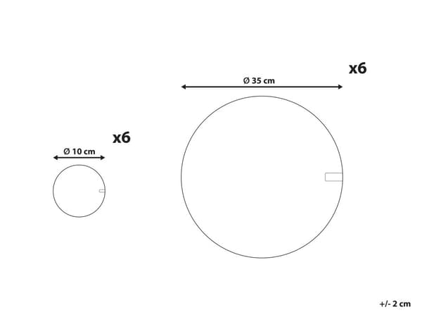 Sett med 12 spisebrikker og glassbrikker Natur Grå Bomull 35/10 cm Rund form Håndlaget Bohemsk stil Bordtekstiler Spisestue Kjøkken