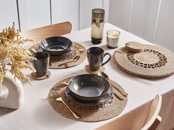 Bordstabletter och Underlägg 12 st Naturligt Sjögräs 35/10 cm Handgjorda Boho Stil Heminredning Matrum Kök