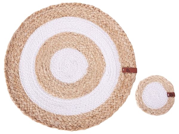 Bordstabletter och Underlägg 12 st Naturligt Jute 35/10 cm Handgjorda Boho Stil Heminredning Matrum Kök