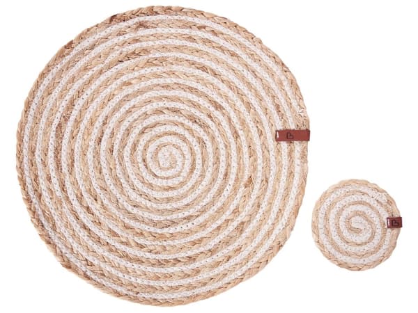 Bordstabletter och Underlägg 12 st Naturligt Jute 35/10 cm Handgjorda Boho Stil Heminredning Matrum Kök