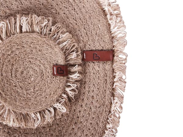 Sæt med 12 dækkeservietter og bordskånere i naturlig jute 35/10 cm Håndlavet boligindretning i boho-stil Spisestue Køkken