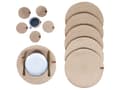 Miniatyrbillede 4 af 6: Sæt med 12 dækkeservietter og bordskånere i naturlig jute 35/10 cm håndlavede bordskånere til tallerkener og glas boho køkken spisestue