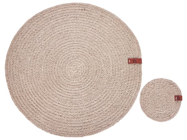 Sæt med 12 dækkeservietter og bordskånere i naturlig jute 35/10 cm håndlavede bordskånere til tallerkener og glas boho køkken spisestue