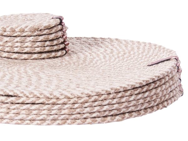 Sæt med 12 dækkeservietter og bordskånere i naturlig jute og bomuld 35/10 cm håndlavede bordskånere til tallerkener og glas boho køkken spisestue