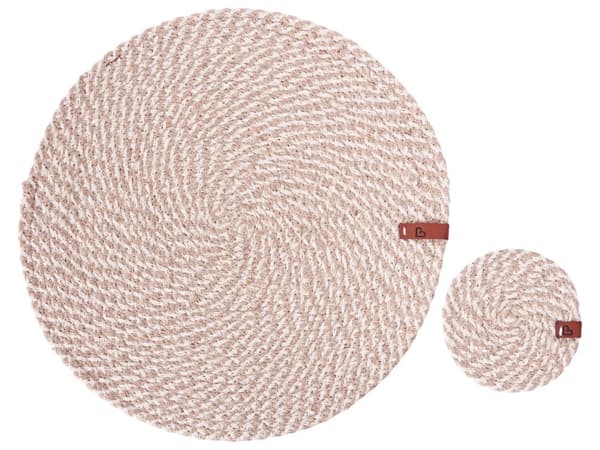 Sæt med 12 dækkeservietter og bordskånere i naturlig jute og bomuld 35/10 cm håndlavede bordskånere til tallerkener og glas boho køkken spisestue
