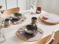 Miniatyrbillede 2 af 6: Sæt med 12 dækkeservietter og bordskånere i grå og naturlig jute og bomuld 35/10 cm Håndlavet Boho Style Home Decor Dining Room Kitchen