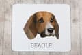 Miniatyrbild 3 av 4: Beagle - en geometrisk dyna med ett foto och en inskription för Art-Dog-musen