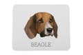 Miniatyrbild 1 av 4: Beagle - en geometrisk dyna med ett foto och en inskription för Art-Dog-musen