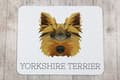Miniatyrbild 3 av 4: Yorkshire Terrier, York, York, Yorkie - geometrisk dyna med ett foto och inskription för Art-Dog-musen