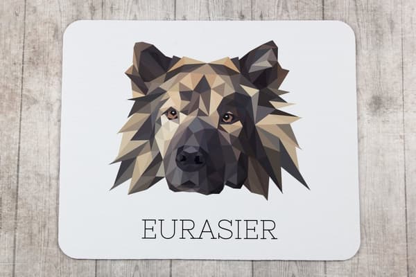 Eurasier, Eurasian - geometrinen alusta, jossa on valokuva ja merkintä Art-Dog-hiirelle